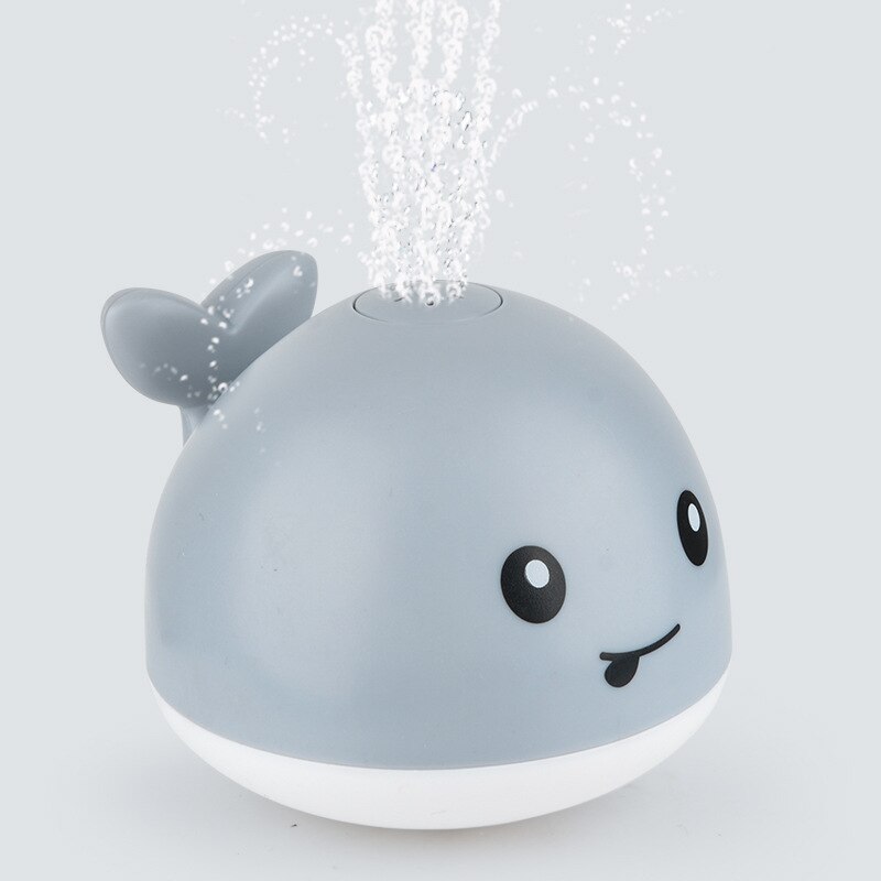 Sensing water fountain baby whale toy light music electric multidirectional amphibious bathroom splashing water sensing ball: Gray whales