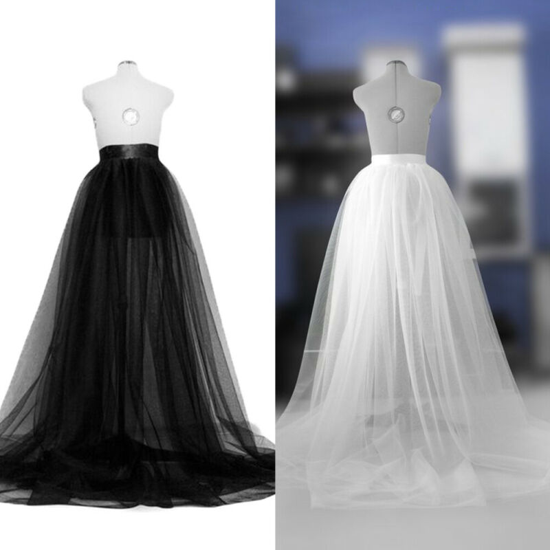 Falda para de boda larga tutú de tul transparente Línea A para mujer de princesa vendaje de malla Maxi faldas Negro Azul rojo blanco