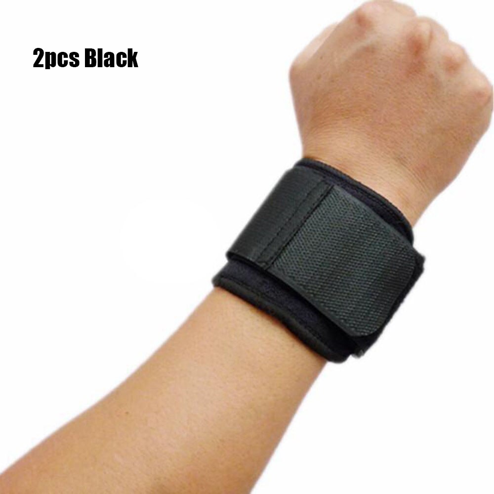 1/2pcs Hand Wrist Support Strap Adjustable Training Sport Cotton Wristband Arthritis Wraps Elastic Bandage Fitness Accessories: 2pcs black