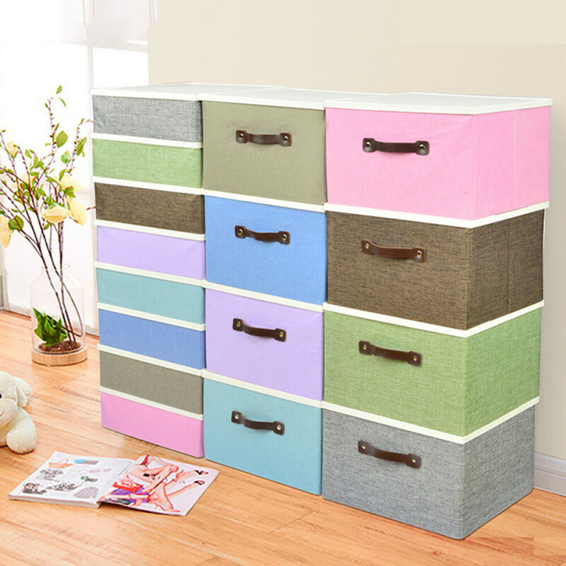 1PC Foldable Fabric Storage Cube Box 33x23x22cm Drawer Toys/Books/Clothes Organiser DIY AU Stackable Storage Box