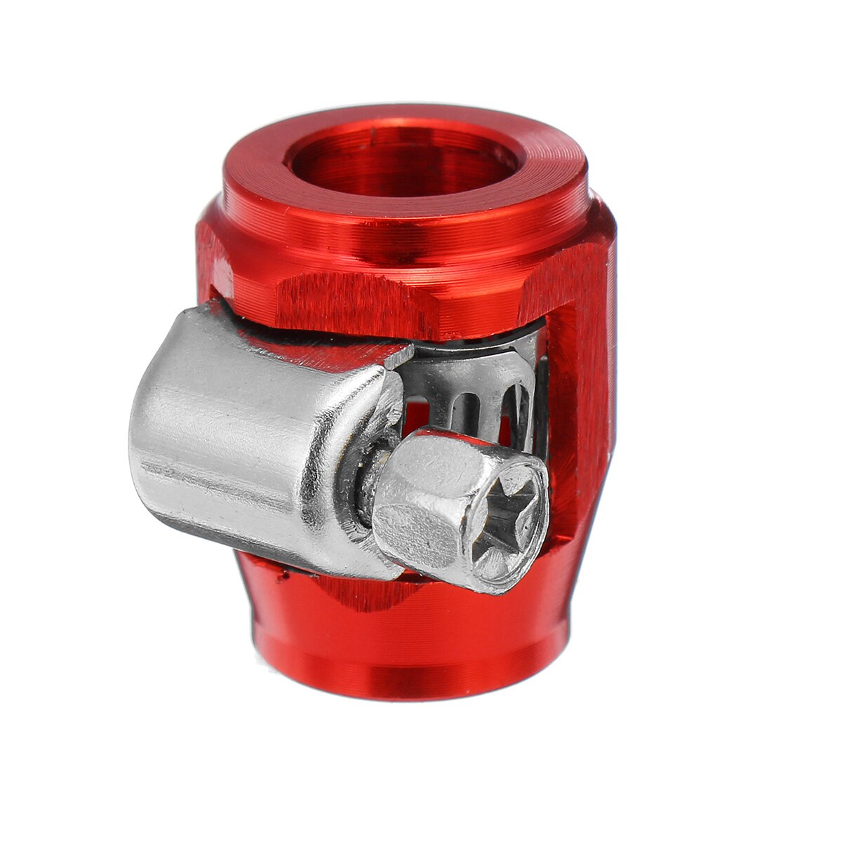 AN4 Hex Hose Finisher Clamp With Screw Band Hose End Cover Fitting Adapter Hose ClampFuel Oil Water Tube Hose Finishers: Red
