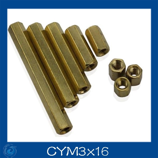 M3 * 16mm, doble paso, tuerca Hexagonal, Pilar, columna de aislamiento de aleación de cobre para la reparación de nueva