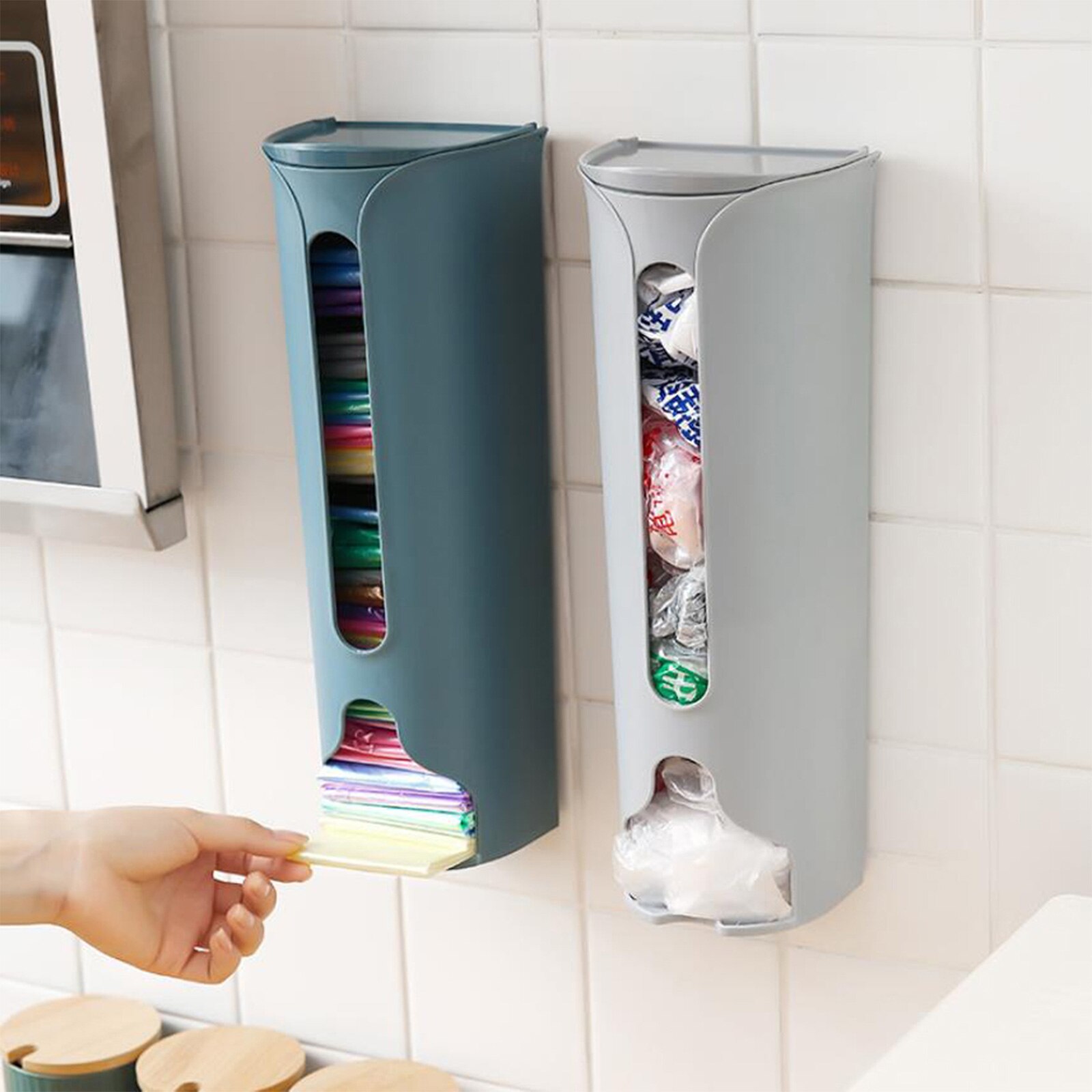 Trash Bag Storage Box Artifact Kitchen Plastic Sack Collector Wall-mounted Removable Convenient Case Household Cleaning Tools