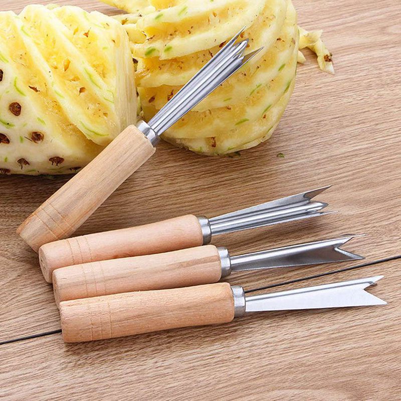 Rvs Ananas Peeler Makkelijk Ananas Mes Cutter Slicer Ananas Zaad Remover Clip Fruit Salade Tool