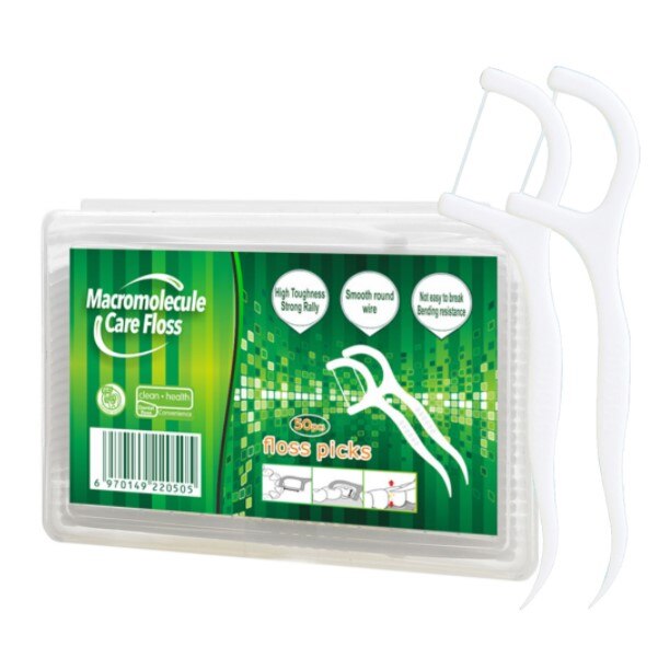 Automatic-Boxed Dental Floss Stick with 80Pcs Dental Clean Flossers and Automatic Box for Home and Travel Use: 50Pcs