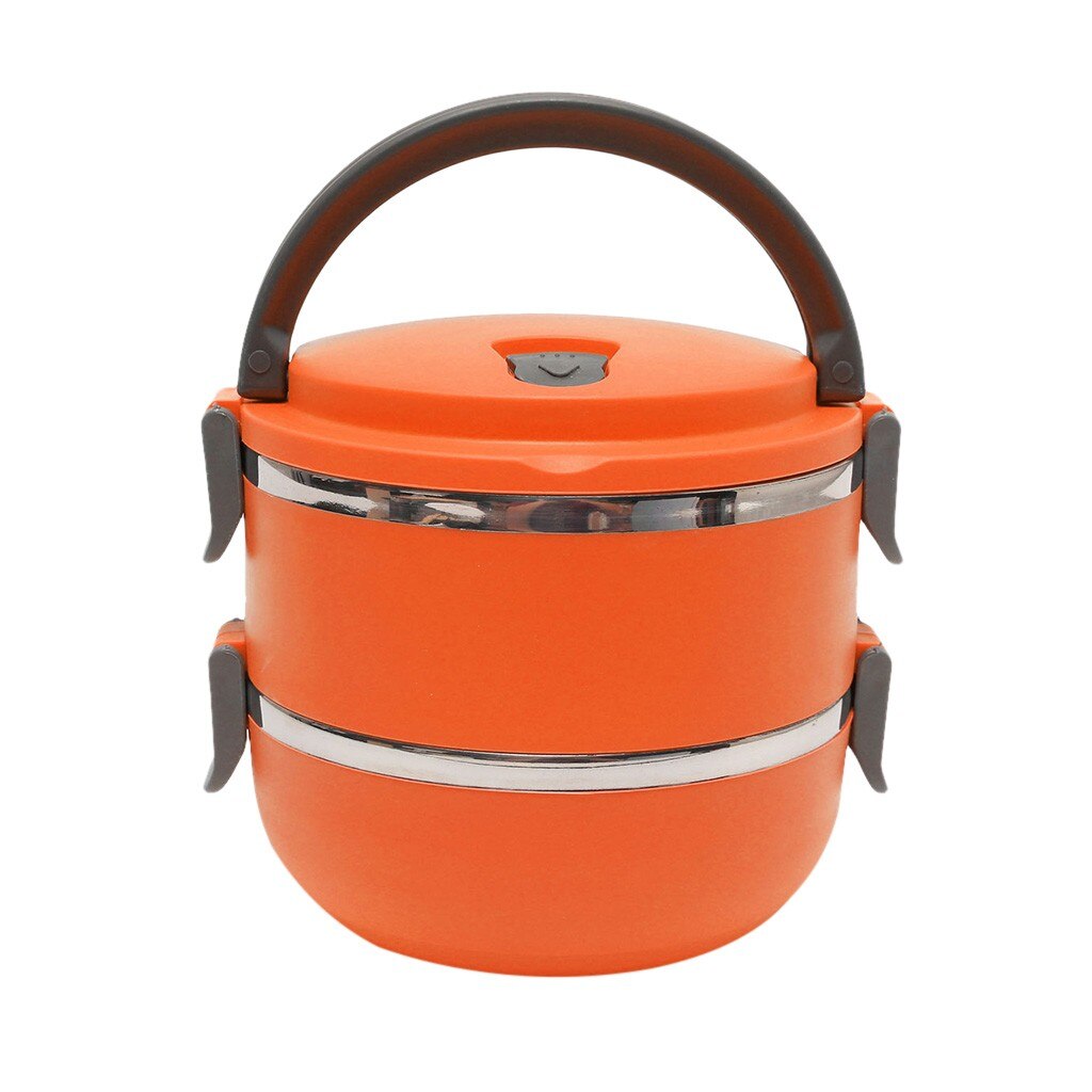 2-Lagen Roestvrijstalen Geïsoleerde Lunchbox Voedsel Veiligheid Plastic Pp Bento Multi-layer Thermische Lunchbox Outdoor servies: Oranje