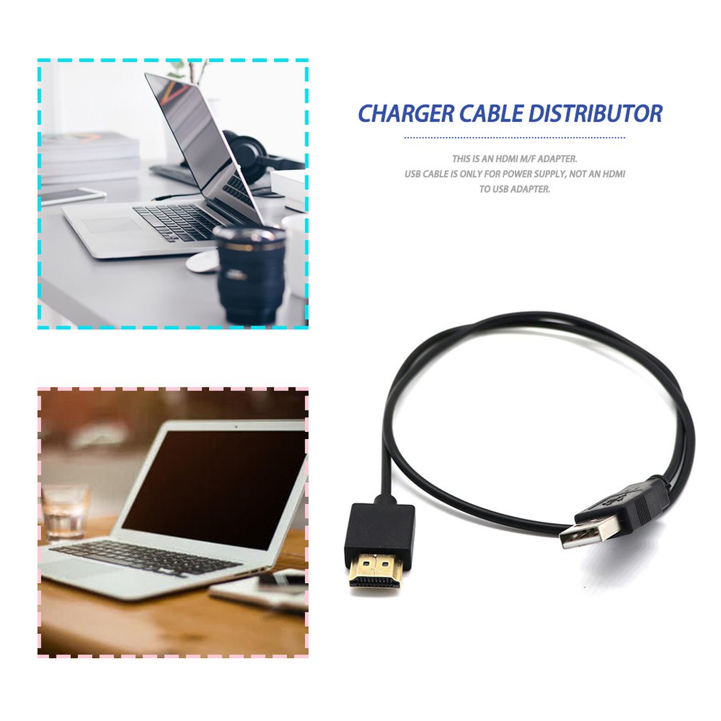 Hdmi Man-vrouw Connector Met Usb 2.0 Charger Cable Spliter Adapter Extender Audio Verlengsnoer Polybag