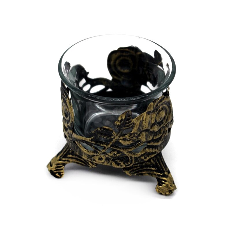 Portavelas con forma de taza, soporte de candelabro Vintage hueco para decoración del hogar, boda, adorno de mesa, Candelabros: A1