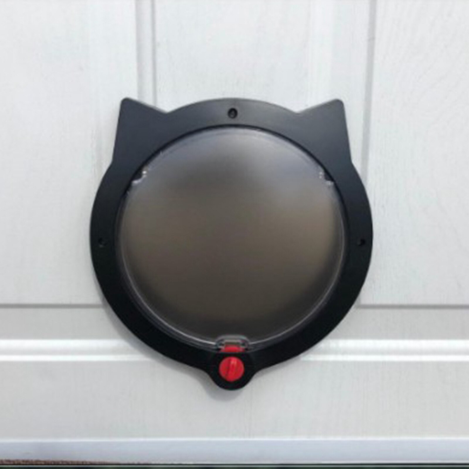 4 Way Locking Cat Door Lockable Cat Flap Doors for Cats or Small Dogs Cat Door Hides Litter Tray: Black