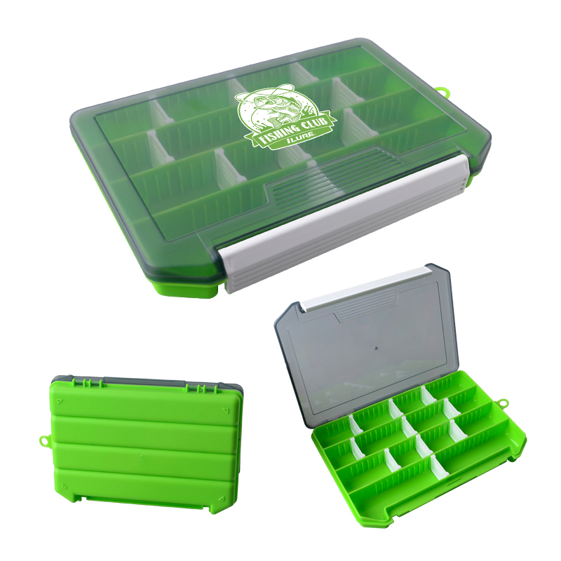 Fishing Box Plastic Fisherman Tackle Box Bait Container Hook Lure Tool Case Box Accessories Storage Supplies Organizer for Carp: green