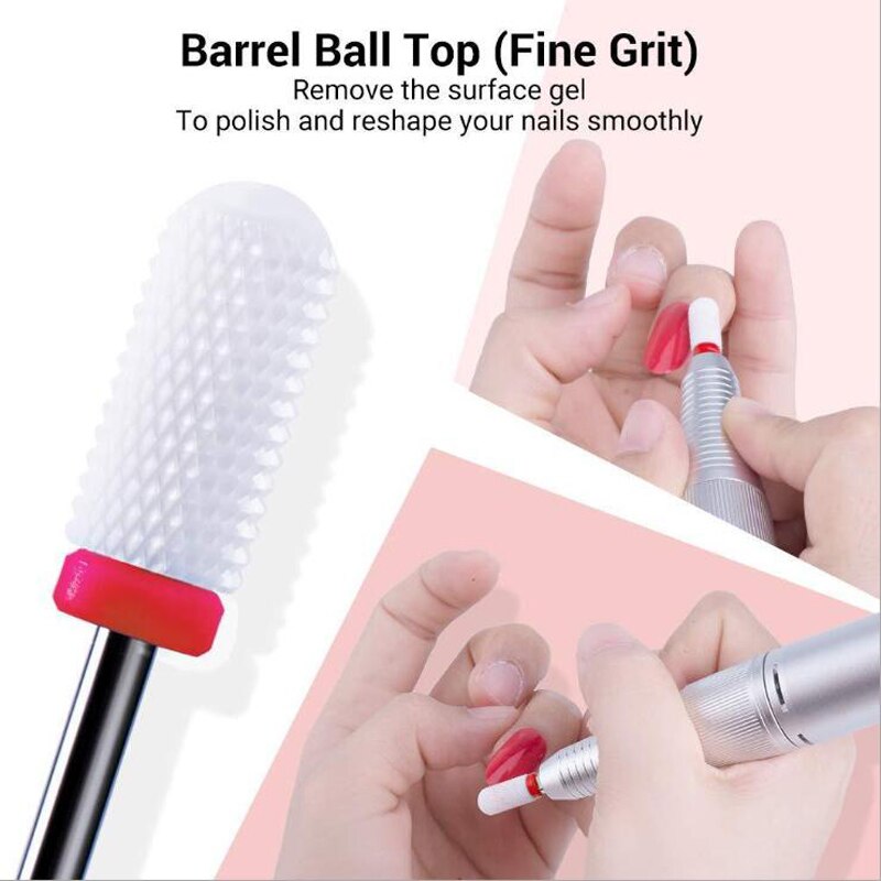 5PCS Drill Bit Nail Ceramic Drill Bit Set Nail Sander Tip Nails Cutter Tips Ceramic Milling Cutter Nails Bits Sets Manicure Tool