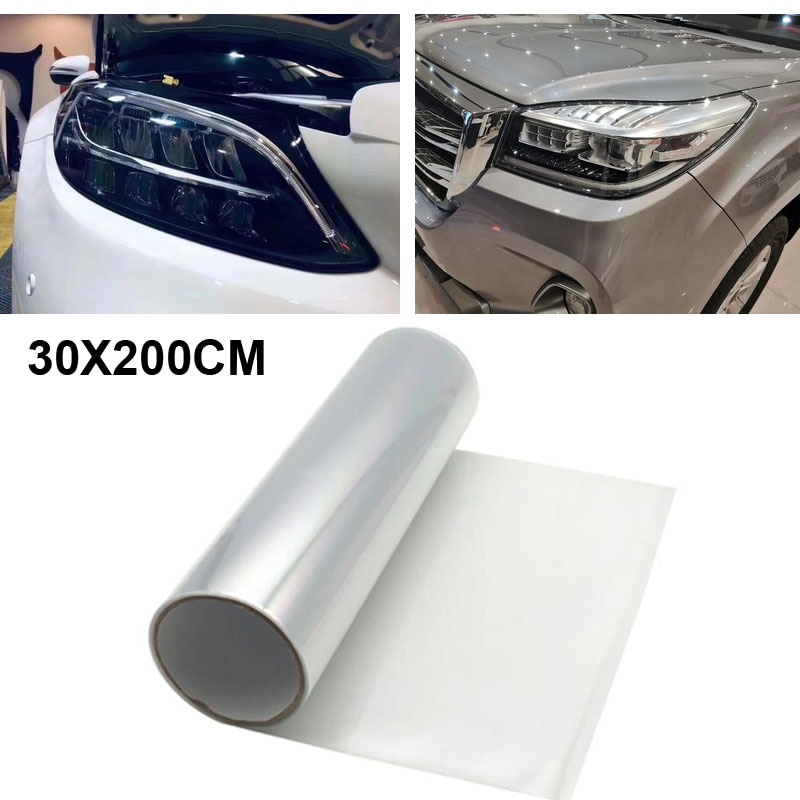 30cm biler gennemsigtig lysbeskytter film kofanger hætte lakbeskyttelse forlygte beskyttende film vinyl rulle