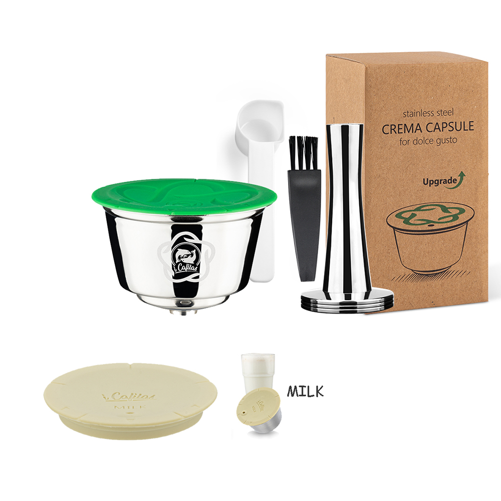 Capsule di caffè ricaricabili riutilizzabili per Dolce Gusto Maker Nespresso Caffè espresso e cialde filtro per il latte Accessori per caffè: Di Colore Giallo chiaro
