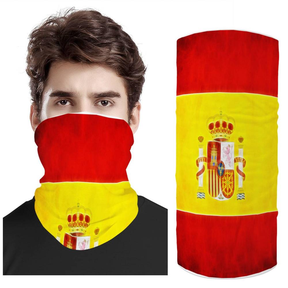 Spaanse Vlag Custom Patroon Naadloze Hoofddoek Fiets Motorfiets Riding Tulband Bandana Magic Hoofdband Veil Multi Sjaal