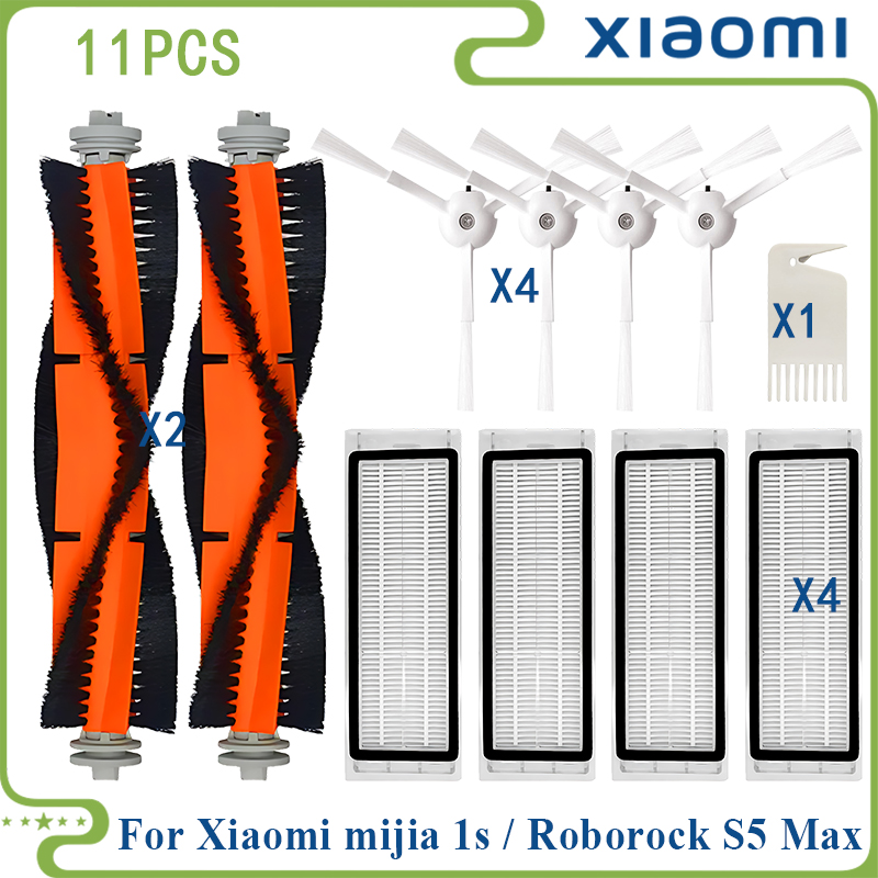 Fit For Xiaomi Mi Robot Vacuum Cleaner 1 / 1S SDJQR01RR SDJQR02RR Roborock E2 E3 E4 E5 S4 S4 Max S5 Main Side Brush Filter