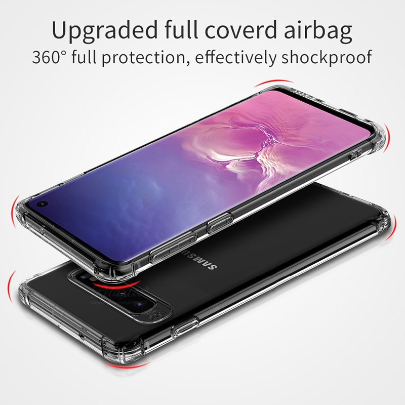 Airbag Case Voor Samsung Galaxy S10 Plus S20 Ultra Tpu Zachte Transparante Siliconen Coque Back Cover Voor Samsun S10e S10Plus S 10 20