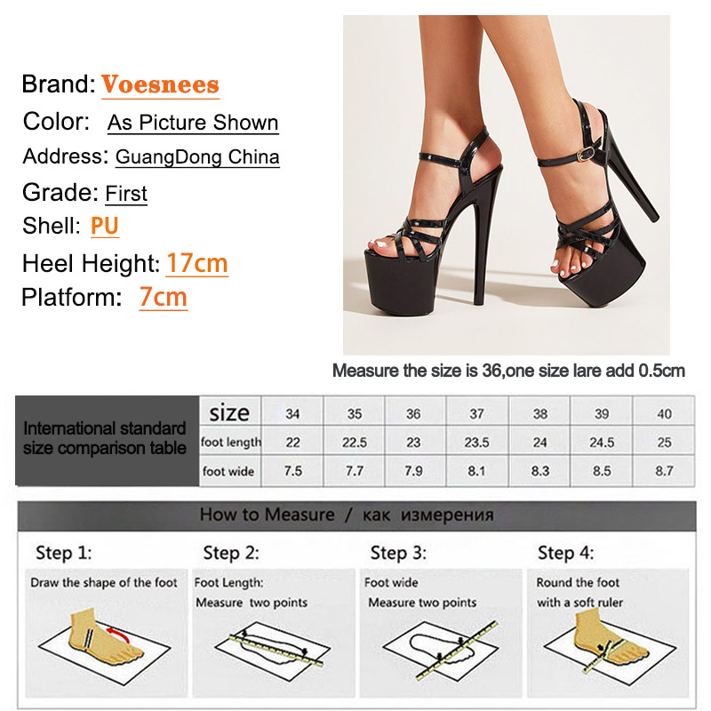 Sandálias femininas modernas, com faixa estreita, fivela oca, salto fino, sapatos de plataforma, nova moda, verão, 17cm