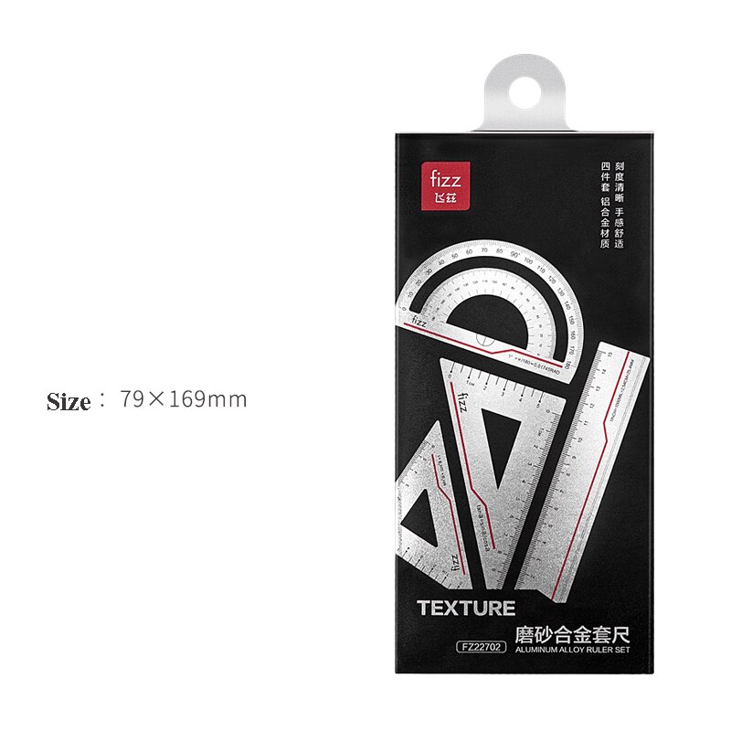 Fizz Alloy Ruler Stationery Set 4pc/set Multifunct... – Grandado