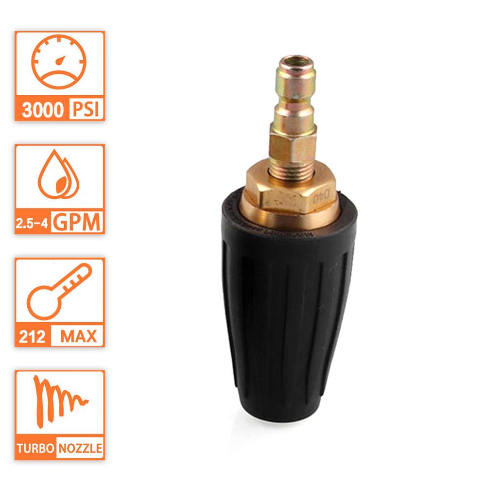 OLOMM 1/4" High Pressure Quick Connect Rotating 360 Degree Turbo Nozzle 3000PSI2.5-4 GPM for High Pressure Washer OT301