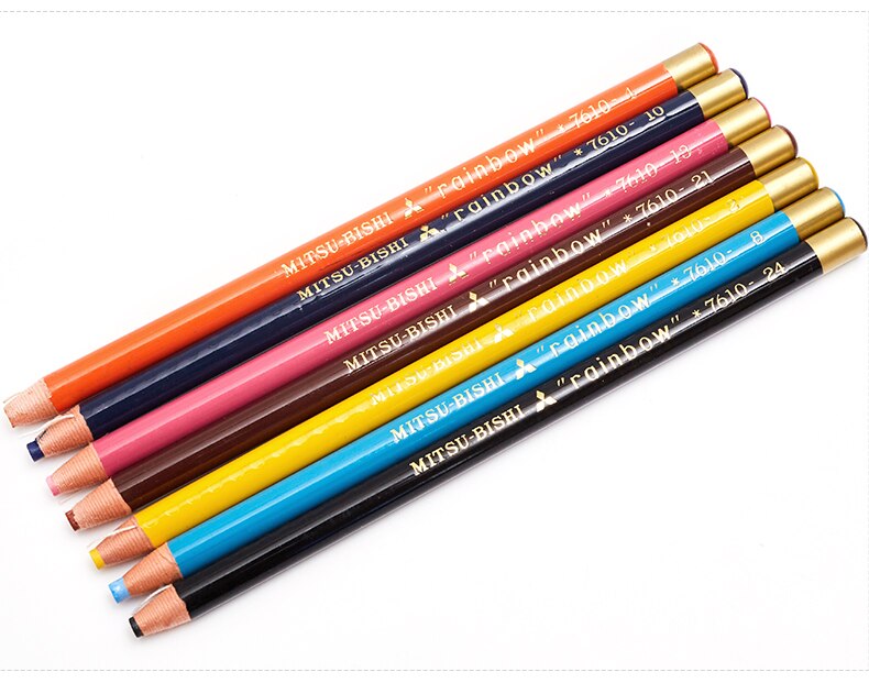 12 Pcs Japan Uni 7610 Regenboog Waterbasis Krijt Milieuvriendelijke Roll Papier Schilderen Mark Graffiti Art Supply Multicolor Optionele