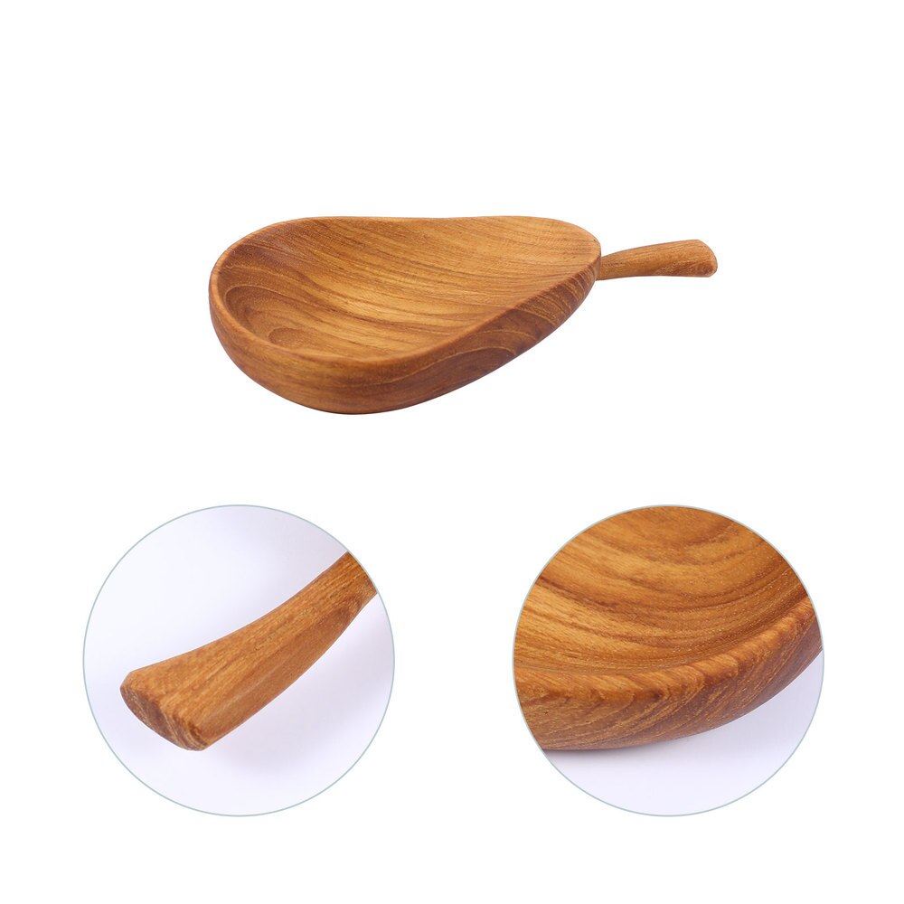 Wooden Sauce Dish Practical Sauce Dish Restaurant Pear-shaped Sauce Plate: Default Title