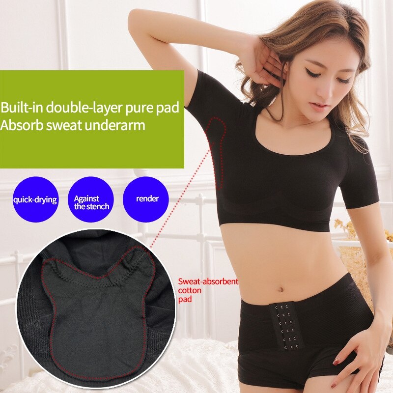 1 pc underarm svedpuder t-shirt genanvendelig, vaskbar underarm armhule svedpuder, der absorberer fitness-bh til kvinder
