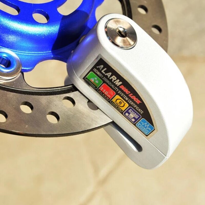 Motorcycle Disc Brake Alarm Lock 110db Theft Protection Moto Locks Waterproof Metal Bike Security Lock Motor Scooter Wheel Locks