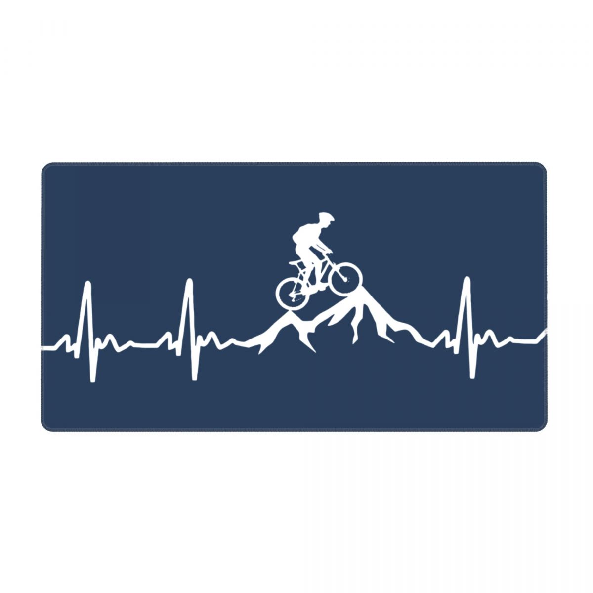 Mountain Bike Heartbeat MTB Dirt Bike Keyboard Desk Mat Mousepad Cycling Biking Cyclist Gaming Fabric Gamer Mouse pad: 90x40 cm