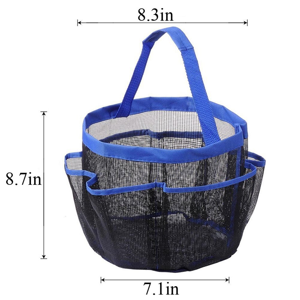 Hurtig tør brusebad tote taske med 8 mesh opbevaringslommer bad toiletartikler arrangør holdbare håndtag til gym tur svømning ser 88