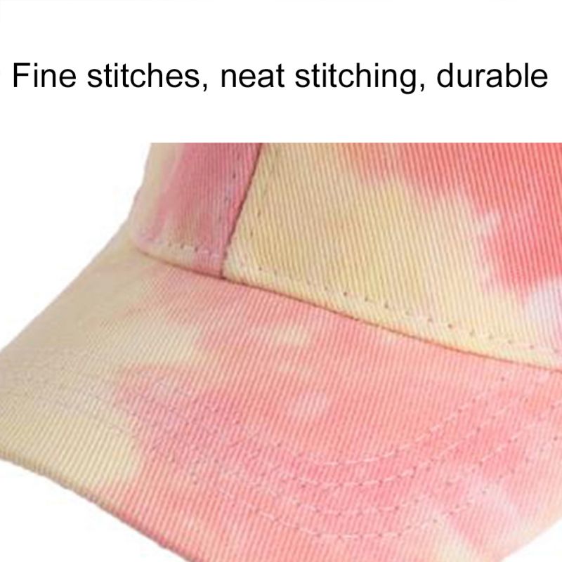Tie-dye baseballkeps sommar solskydd andas kors hästsvans tjej hatt justerbar tennis golf löpning sport dam kepsar
