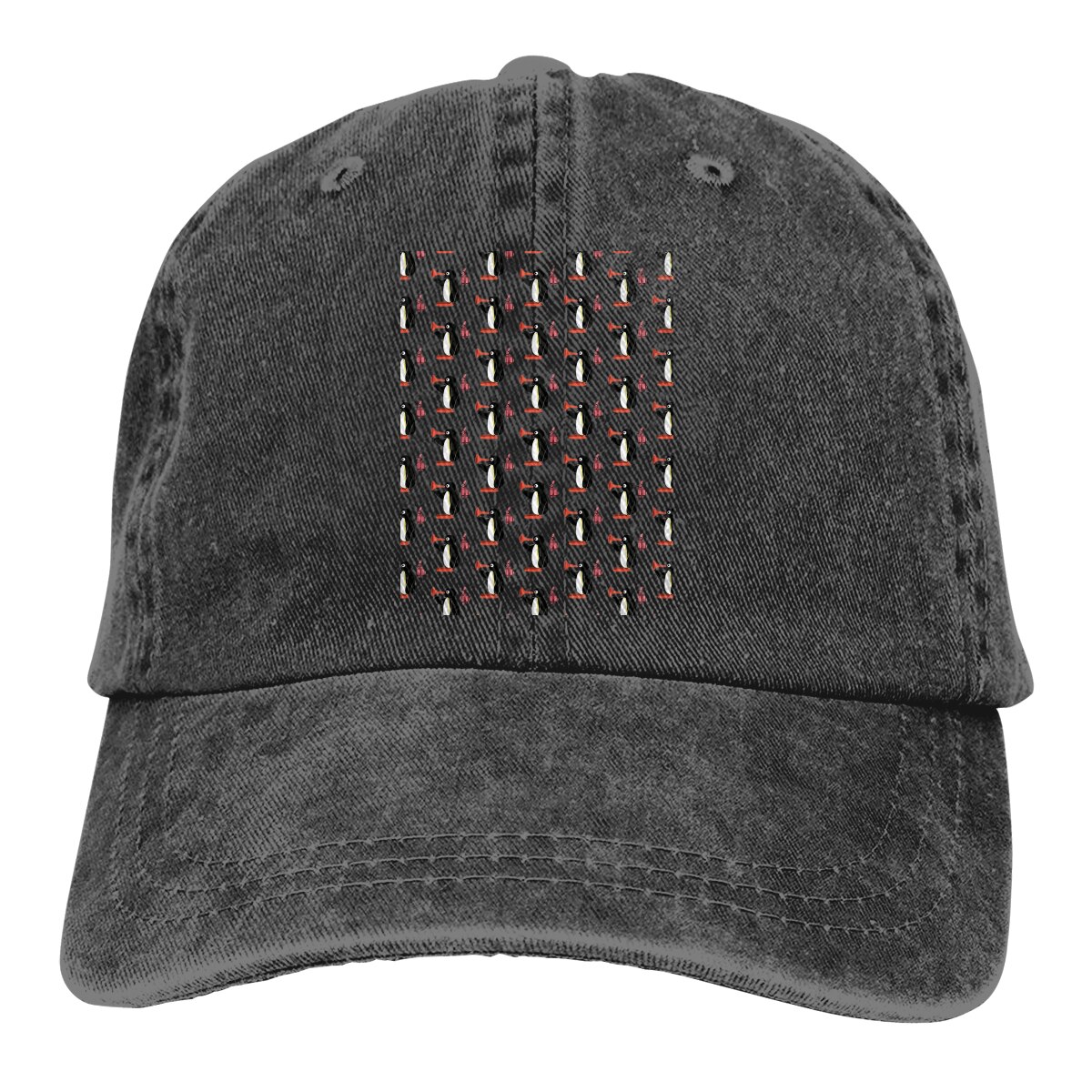 Verstelbare Effen Kleur Baseball Cap Motherf Grappige Mad Leuke Pinguin Gewassen Katoen Noot Noot Grappige Pinguïn Humor Sport Vrouw Hoed: Black