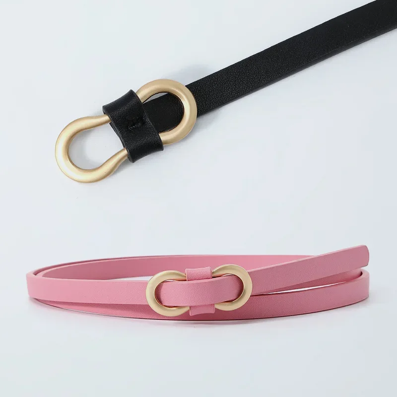 PU-leer damesmode riem metalen knoopgesp Tailleband Buikband voor jurkjeans