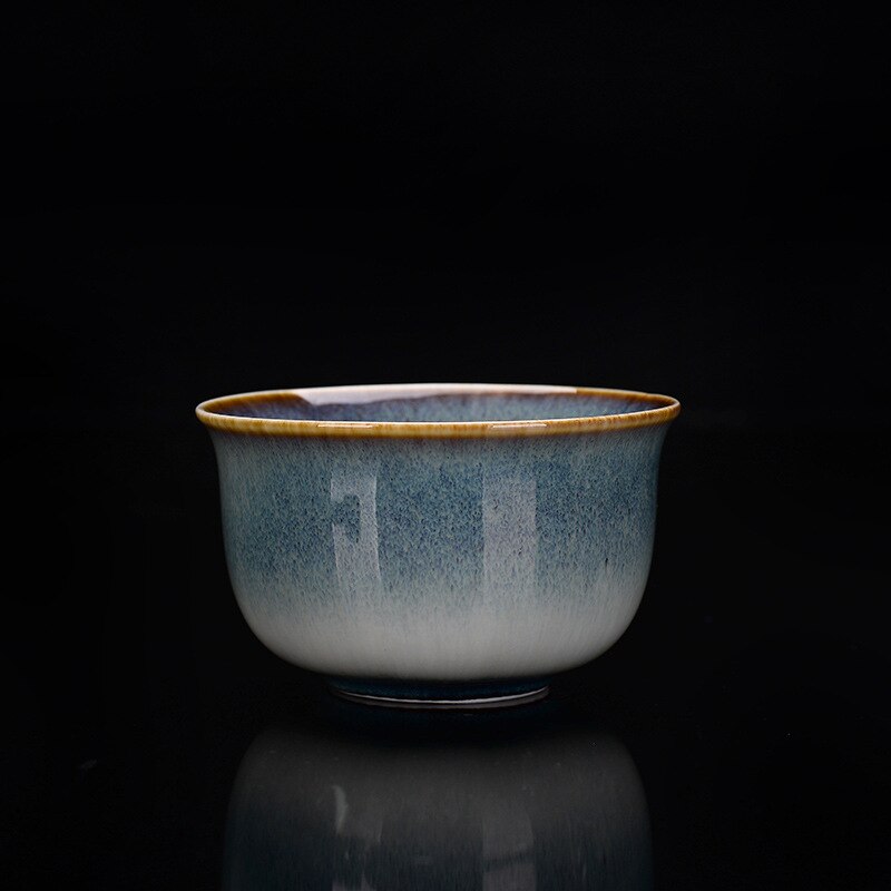 Kiln Baked Teacup Temmoku Glaze Brushed Siyao Change Master Cup Teacup Tea Ceramic Kung Fu Tea Cup: A