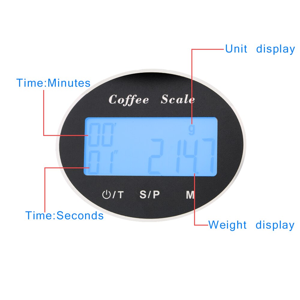 2kg/3kg 0.1g Electronic Digital Scales Multifunctional Food Scale LCD Digital with Timer Coffee Scale Weight Tool