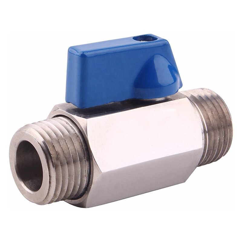 Kogelkraan 1/2 inch 304 roestvrijstalen mini kogelkraan mannelijk en mannelijk npt, ideaal voor kopstroomregelklep