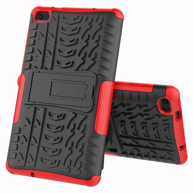 Funda para tableta 2 en 1 de alta resistencia, Funda robusta híbrida para Lenovo Tab E7 , Funda para Lenovo 7104 TB-7104F, Funda de 7 pulgadas + película + bolígrafo: red