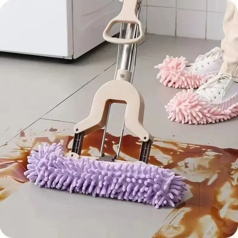 Chenille Stof Mop Slippers Thuis Vloerreiniging Dweilen Schoenen Wateropname Voetsokken Mop Caps Multifunctionele schoonmaakschoenen