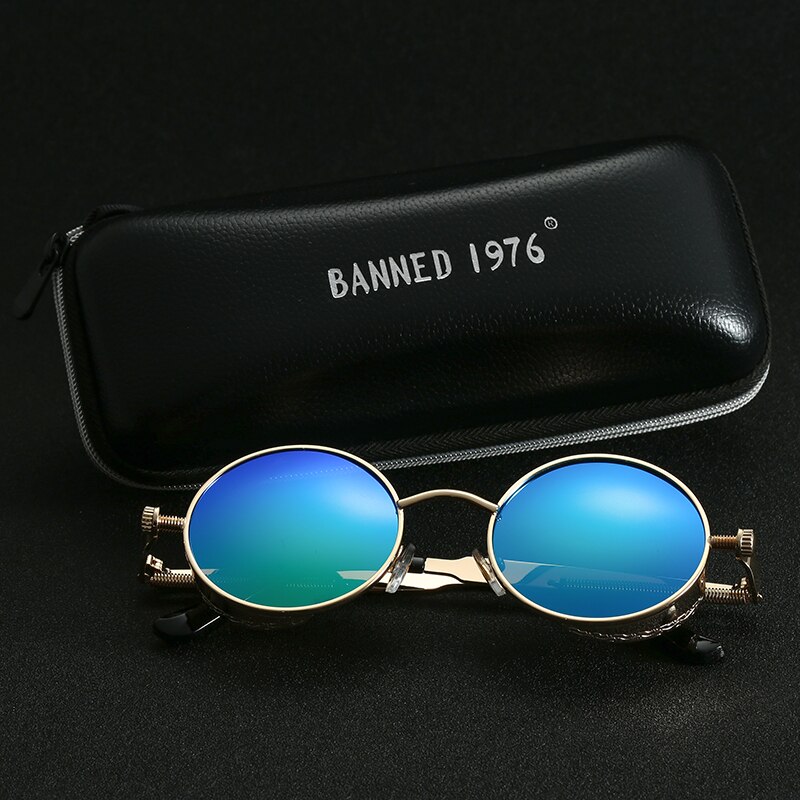 Retro rund metal hd polariserede punk steampunk solbriller til kvinder mænd,vintage solbriller oculos de sol feminino masculino
