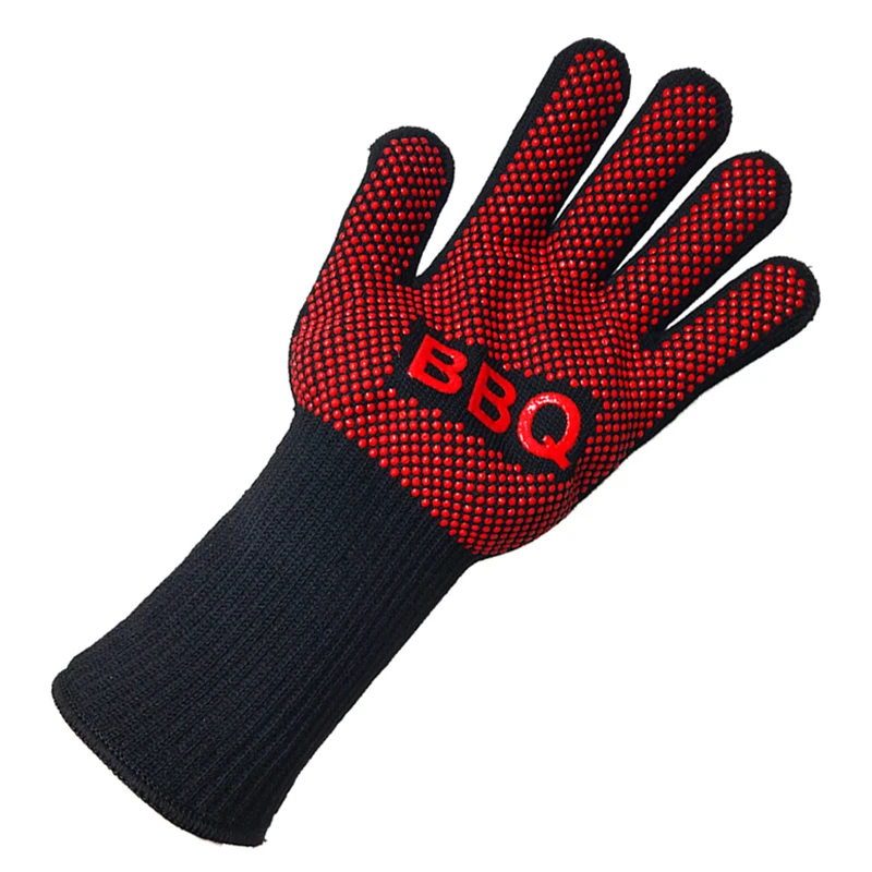BBQ Gloves Heat Resistant Barbecue Grill Glove Oven Mitts Silicone Insulated Baking Cooking Grilling Oven Gloves BBQ Accessories