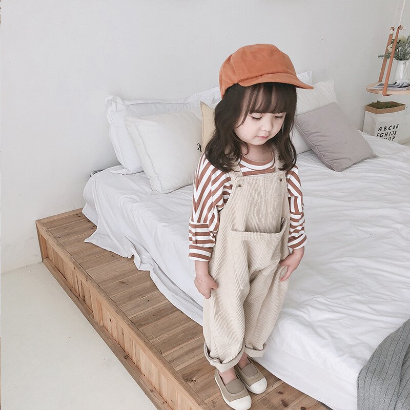 Lente Meisjes Koreaanse Kinderkleding Kinderen Corduroy Corduroy Overalls Bib Overall Kids Broek