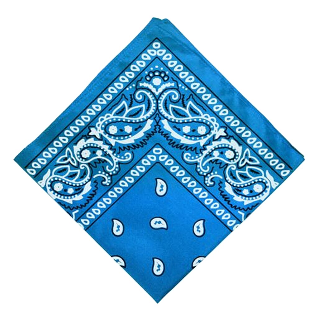 100% Cotton Paisley Cowboy Bandana Scarf Hip Hop Men Women Head Wrap Neck Wristband Handkerchief Sports Headwear: Blue