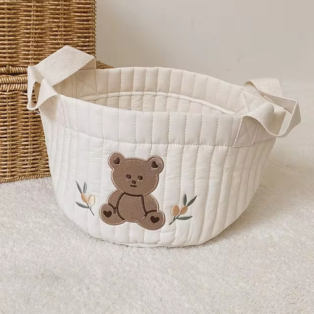 Speelgoed opbergtas Babytassen Beer Borduren Luiertas Caddy Luierkar Opslag Mummie Moederschapstas voor pasgeboren luiers Speelgoed: Rood