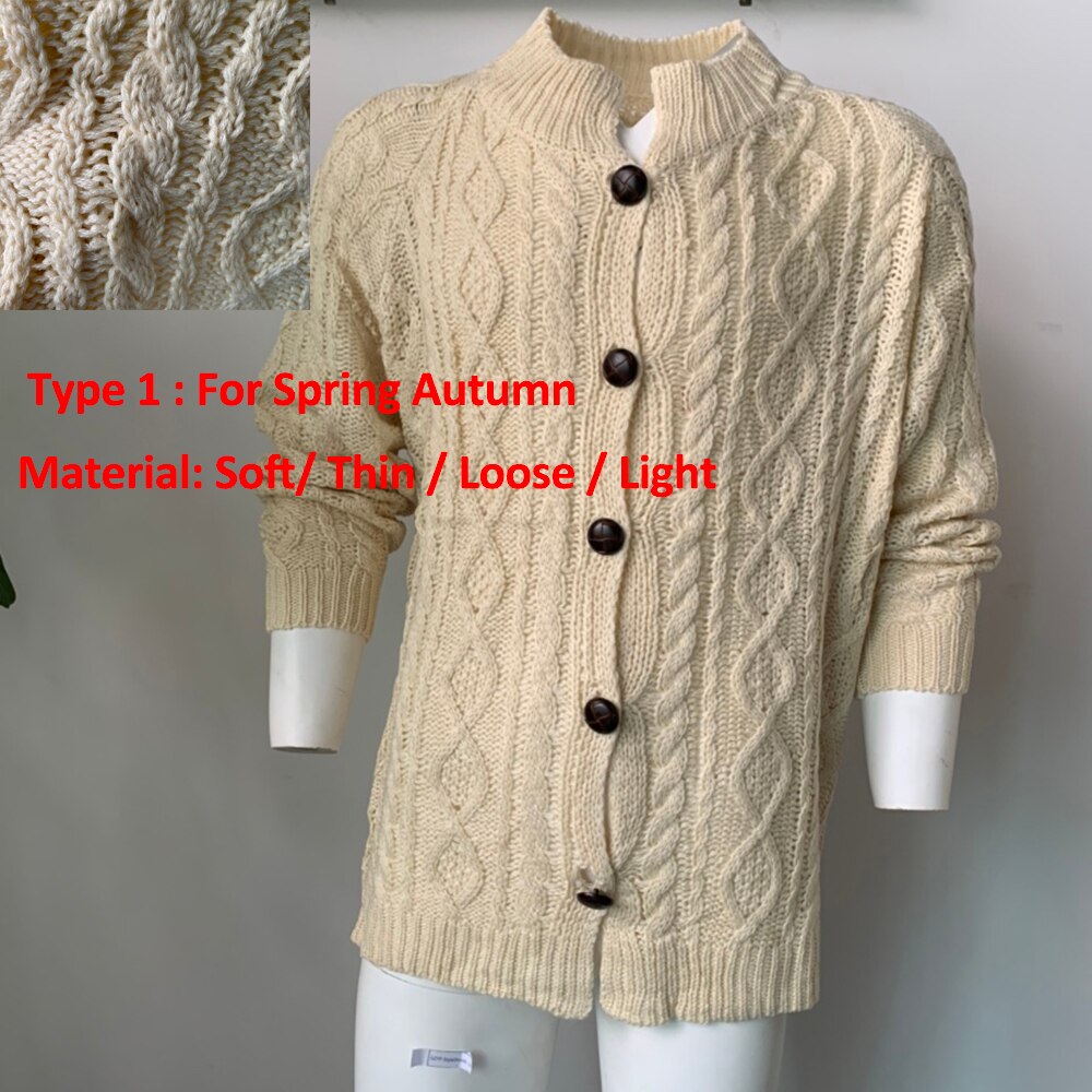 Trui heren vest beige kleur herfst winter kleding dikke gebreide jas heren gebreide gedraaide warme plus size vesten: Dunne lente herfst / 4xl