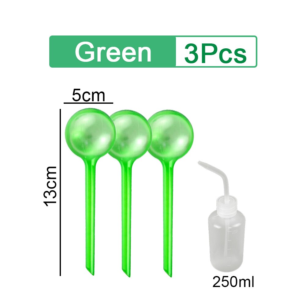 3/6pcs Plant Watering Bulb Self Watering Device Automatic Indoor Outdoor Plant Pot Bulb Globe Garden Watering System for Plant: 3 Pcs Green