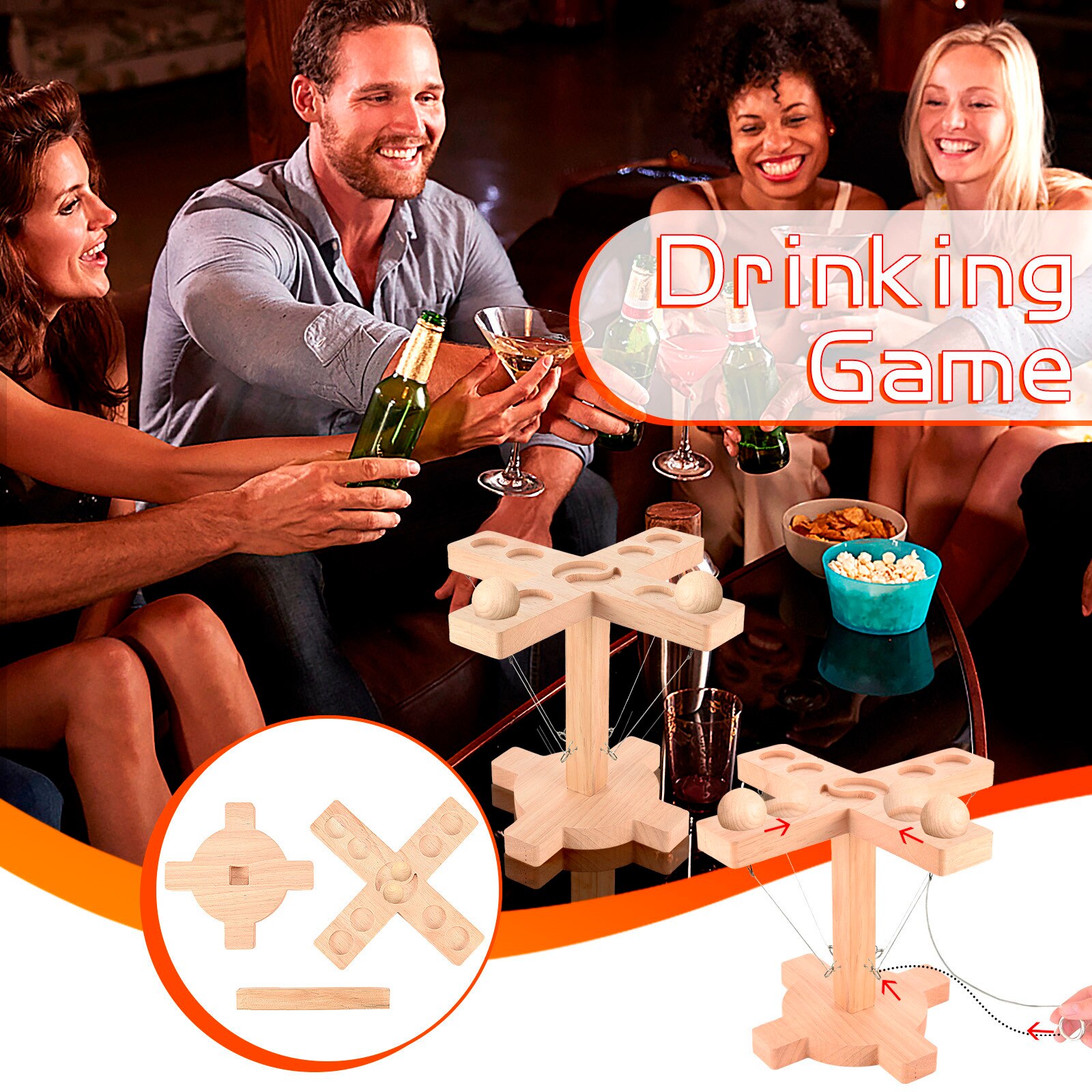 Handheld Spiele Ring Werfen Haken schnelllebigen Interaktive Spiel sterben 4-Person Hand-gemacht Holz Schleife Werfen haken Geeignet Für Party