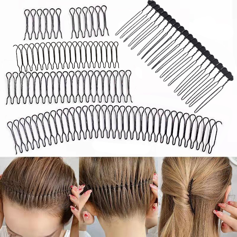 Horquilla Invisible para el pelo roto, herramientas para Tiara para adultos, rollo curvo, flequillo de aguja, peine de inserción fija, accesorios de estilismo , 5 uds.