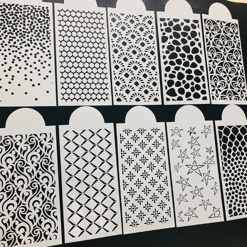 10pcs DIY Geometric Shape Drawing Stencils Templates Embossing Paper Card Painting Scrapbooking Stamp Album Decoration