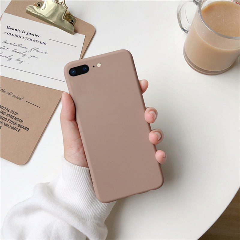 Braune matt Handyhülle für iPhone 15 14 13 12 11 Profi XS Max XR X 8 7 6S 6 Plus SE 5 5S Silikonhüllen einfarbig weiche TPU-Abdeckung