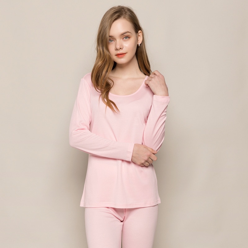 SuyaDream Frauen Lange Unterhosen 30% Natürliche seide 70% Wolle langarm Schlaf Tragen HERBST Winter NEUE Rosa Wein Unterwäsche