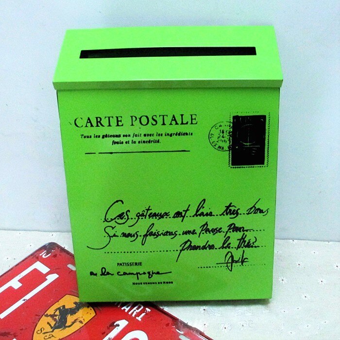 Jahrgang Luxus Eisen-Post Post Kasten Eimer Zinn Zeitung knapp Metall Wasserdicht Briefkasten AbschließBar: G B